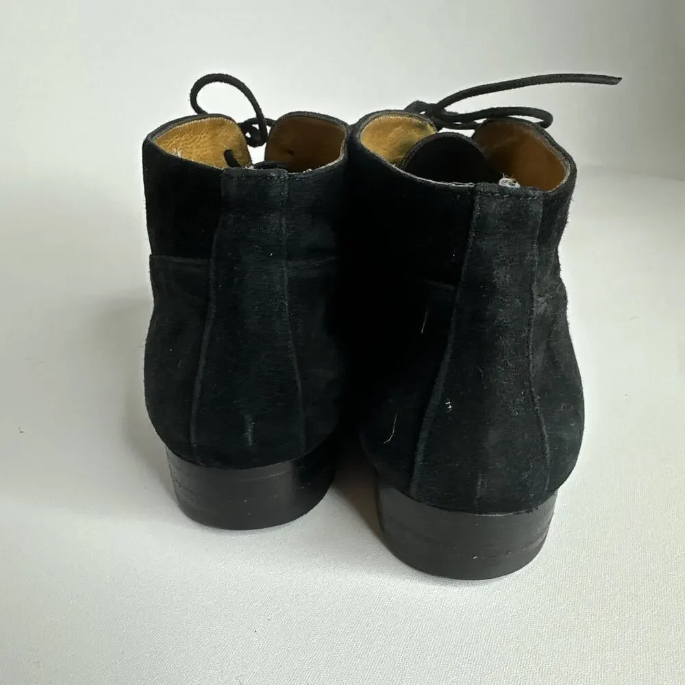 Dieter Kuckelkorn Womens Black Suede Laced Ankle Boots Size 4.5 EUR 35 Handmade